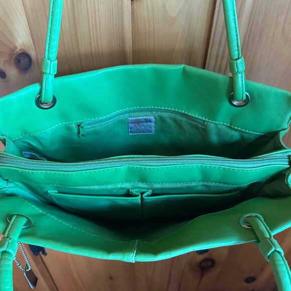 madison & Max Large Spring Green Double  Handle Purse/Tote - 15” x 11” x 4” - Picture 4 of 4